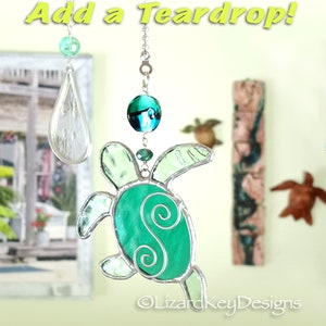 Stained Glass Baby Sea Turtle Hatchling Fan Pull, Suncatcher, Ornament image 8