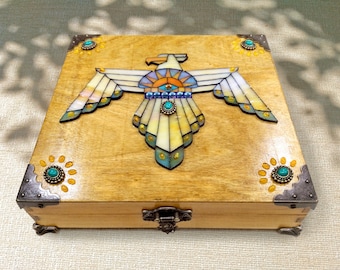Thunderbird Jewelry, Trinket, Keepsake, Stash Box