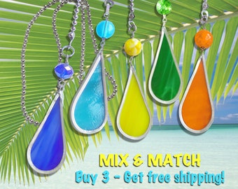 Colorful Tear Drop Fan Pull, key ring, purse clip (SINGLES)