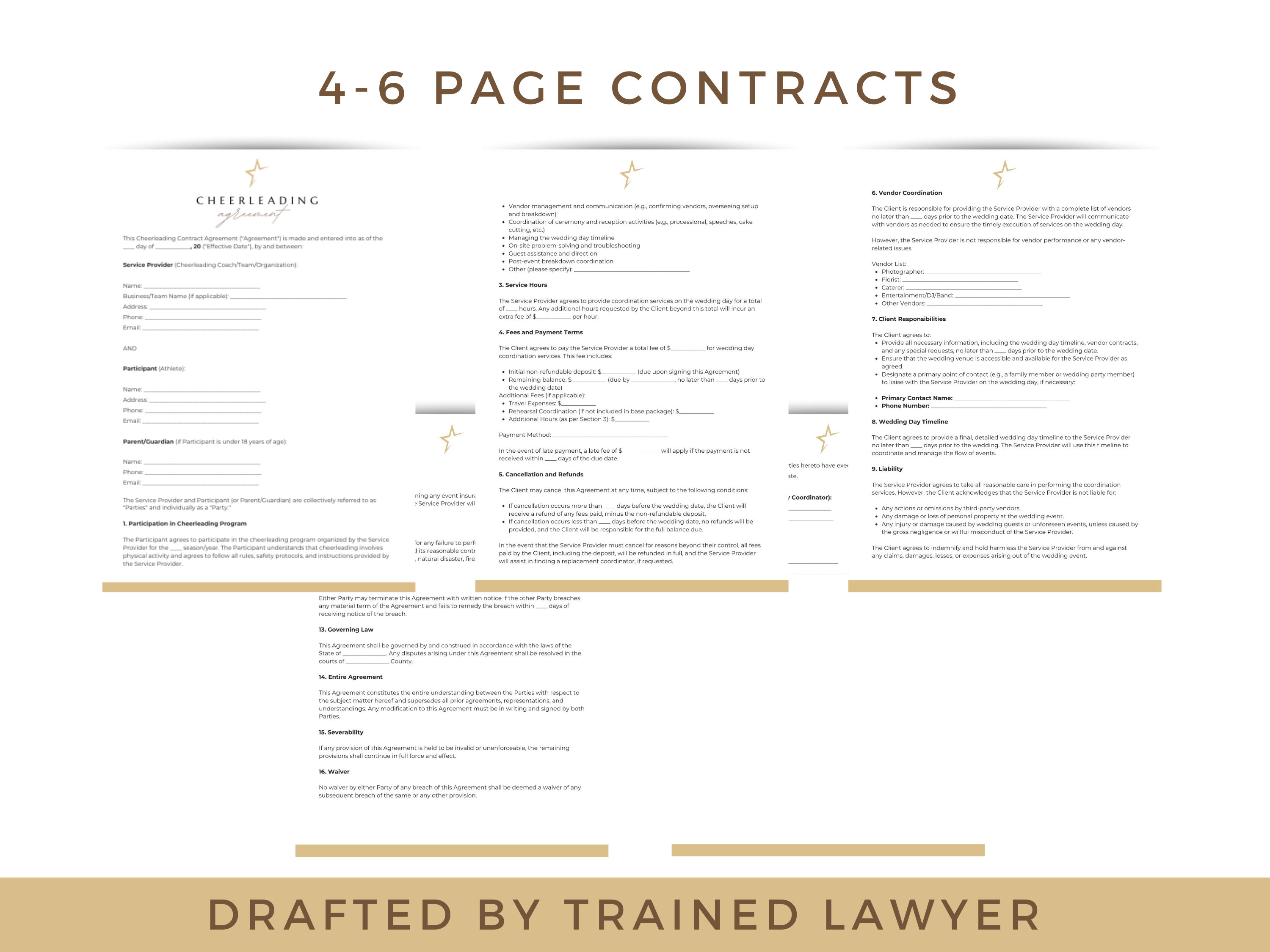 Professional Cheerleading Form, Cheerleading Coaching Contract, Coaching Forms, Athlete Contract ...