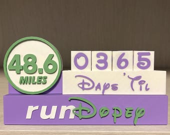 Calendario de cuenta regresiva para la carrera Disney Dopey Challenge, calendario de cuenta regresiva para correr Disney, cuenta regresiva Disney, cuenta regresiva Dopey, regalo de vacaciones Disney