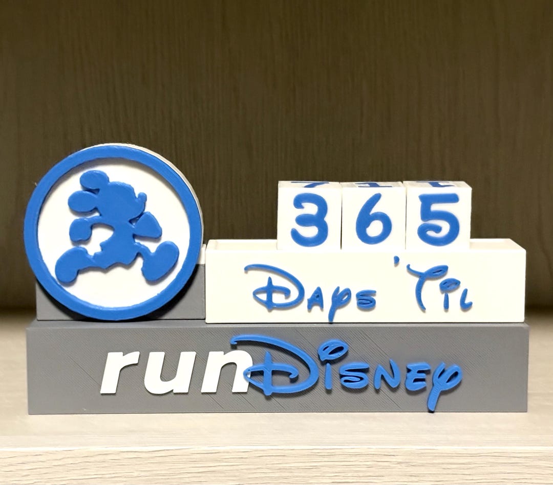 Disney Race Countdown Calendar, Run Disney Countdown Calendar, Disney ...