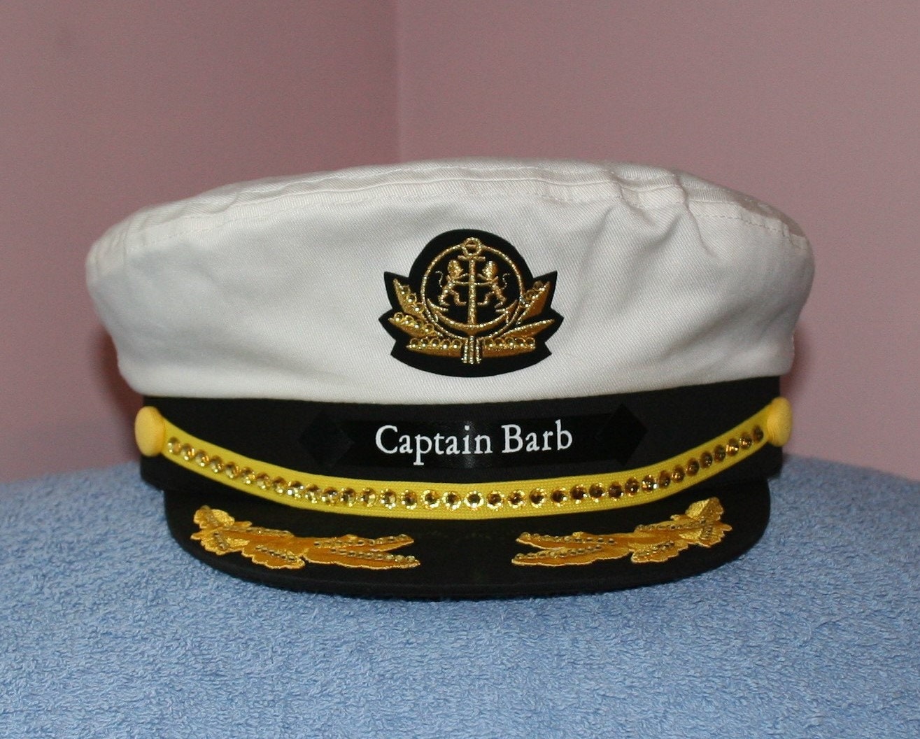 BLING Yacht CAPTAIN'S Hat Personalized sailing for any Etsy