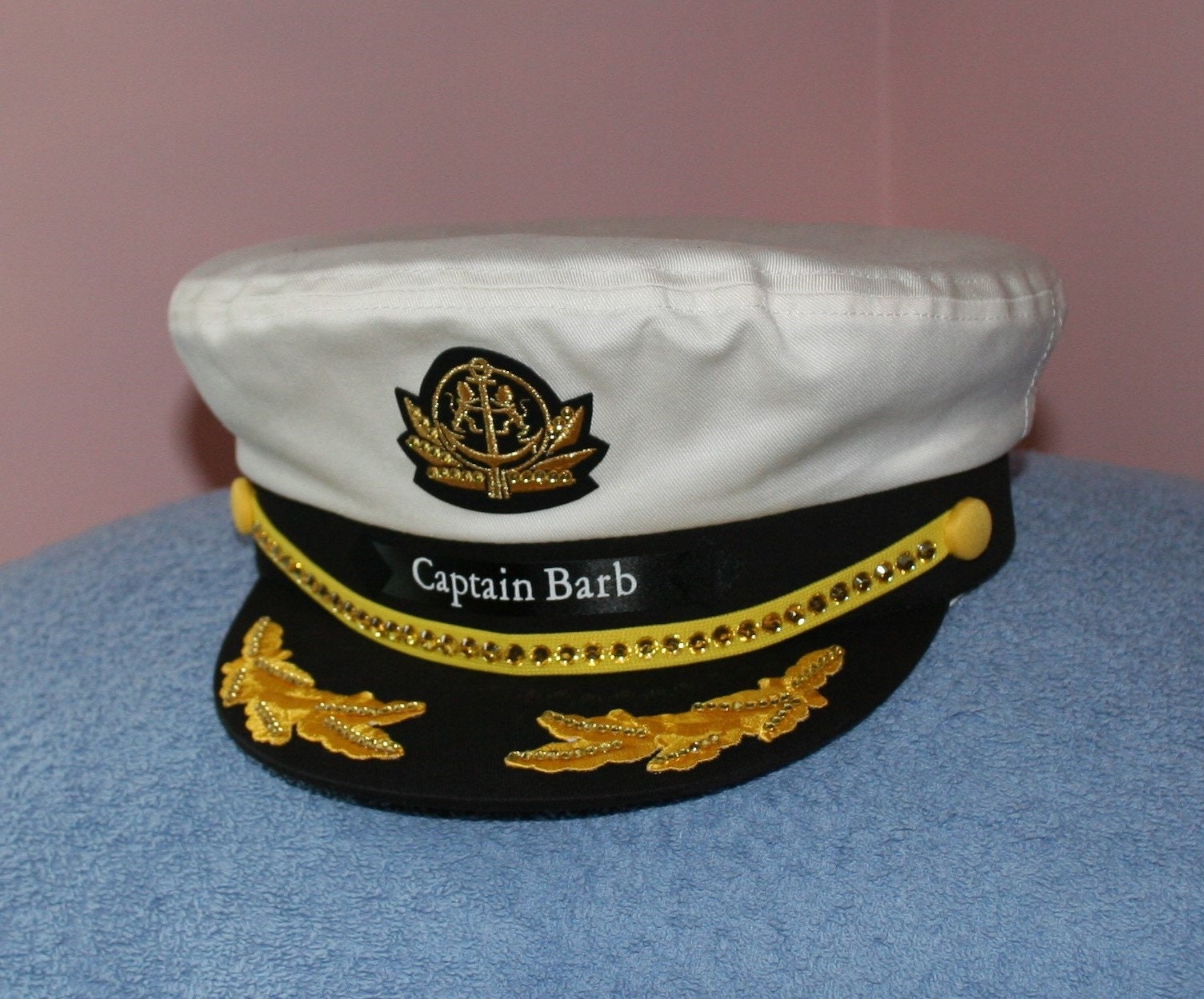 BLING Yacht CAPTAIN'S Hat Personalized sailing for any Etsy