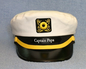 Personalized Yacht CAPTAIN'S HAT perfect for Sailing and any Nautical or Sea Worthy occasion Style #200
