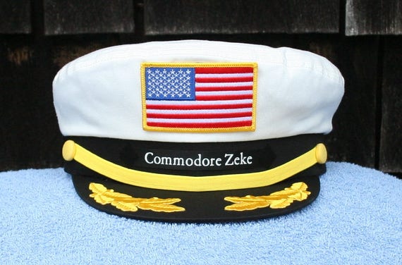 Adjustable Gold Color Embroidery Leafs and Patch Flagship Captain Hat FREESHIP