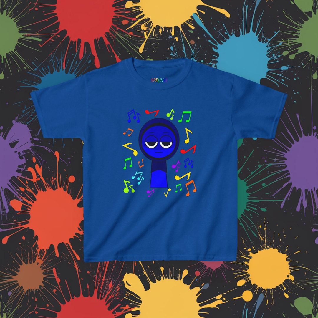 Jevin Character T-shirt - Musical Energy From Sprunki Game - Etsy