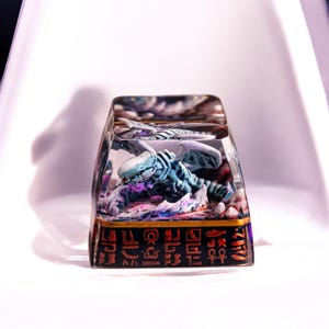Keycap Artisan Dragon, Custom Handmade keycap, Custom Artisan keycap, Keycaps anime cute, Purple keycaps resin, Birthday gift, Handmade gift