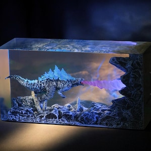 Giant Monster Lamp  Night light custom, Atomic Breath Resin Lamp Monster figure Terrarium Night Light Bedroom lamp diorama resin epoxy