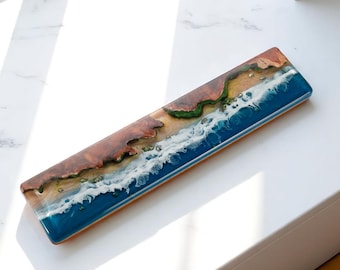 Ocean Desk Wrist Rest – Wave Mouse Pad Hand Support, Beach Aesthetic Arm Rest, No Boat Seascape Pad for Office, Gift for Ocean Lovers