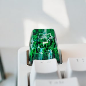 Keycap Custom Artisan, Mystical Forest keycaps, Keycap anime cute, green keycaps, wooden keycap, birthday gift, personalized gift, handmade