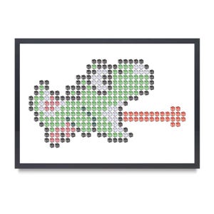Pixel Art Yoshi Poster | Tongue Out | Super Mario | Nintendo | Minimalist | Wall Art | Decor | Print | Digital Download