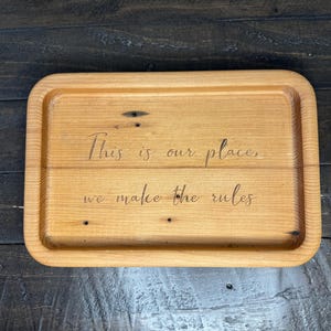 Wood Swifty Engraved Decorative Catch All Tray