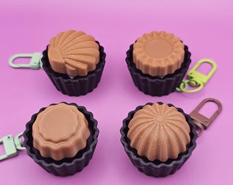 Mooncake Clicker Keychain, Pastry Keychain