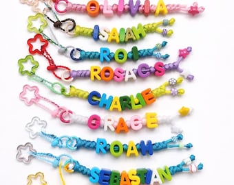 Personalized Name Keychain - Alphabet bead name charm