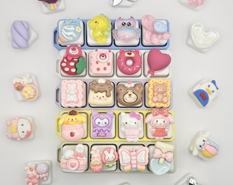 Artisan Keycap Keychain | Handmade Resin Charm | Keyboard Accessory | Bag Charm Gift