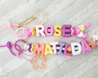 Custom Alphabet keyring - Handmade Name Girl Bag charm