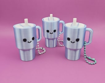 Cute Tumbler Clicker Keychain, Kawaii Cup Fidget Toy, Desk Fidget Keychain