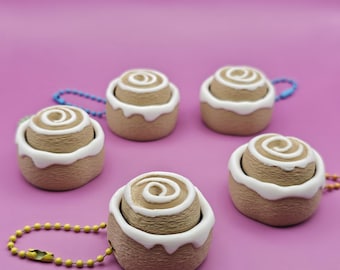 Cinnamon Roll Clicker Keychain, Cinnamon Bun Clicker Toy