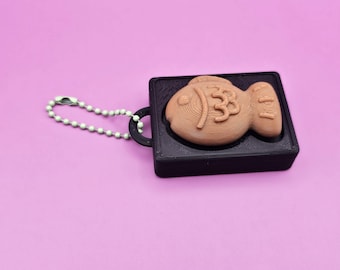 Taiyaki Clicker Keychain, Bungeoppang Fidget Keychain, Cute 3D Printed Fish Bread Clicker Toy, Kawaii Desk Fidget Gift