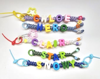 Personalized alphabet Keychain | Kids Backpack Tag, Party Favor, Colorful Beads