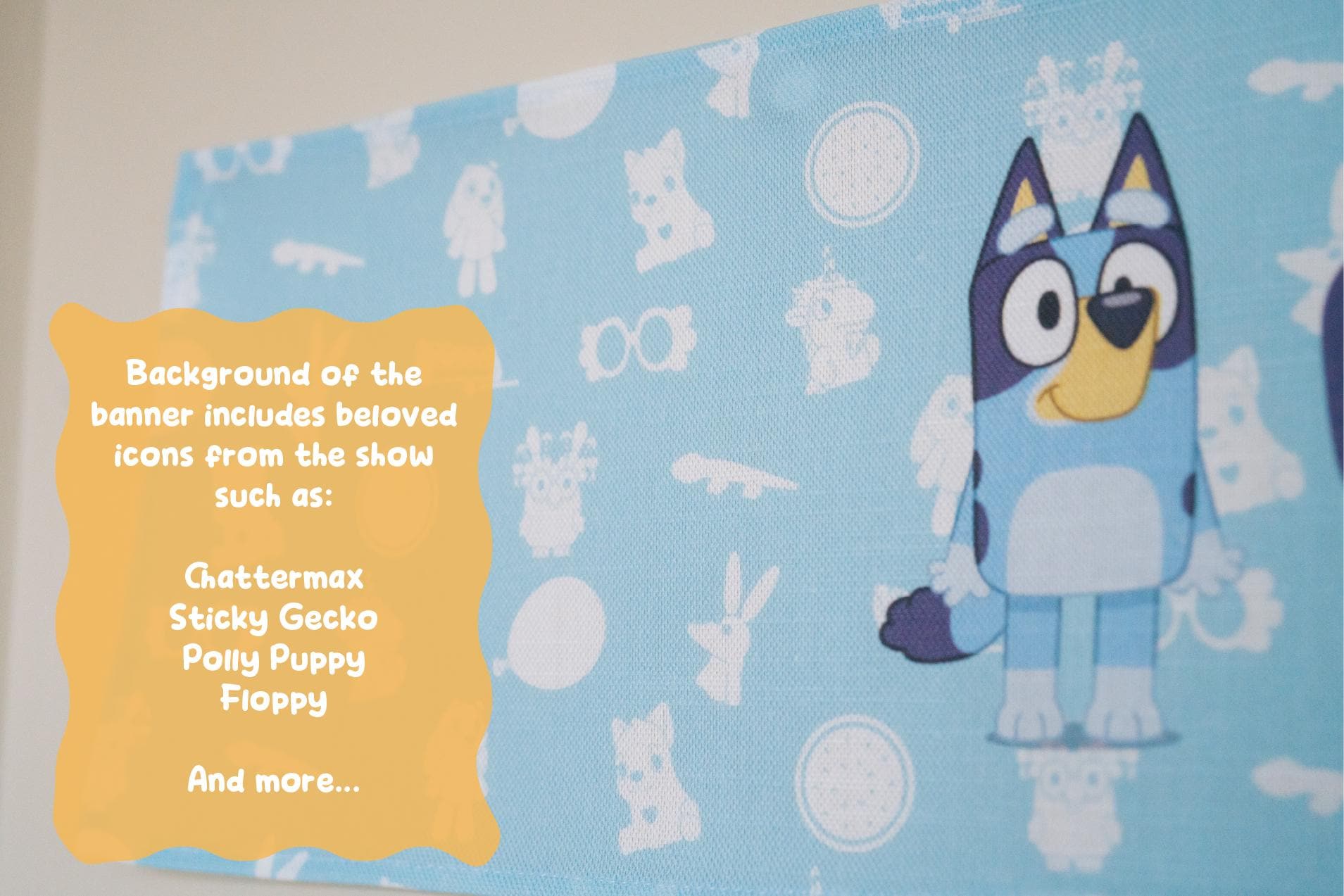Bluey Birthday Fabric Banner