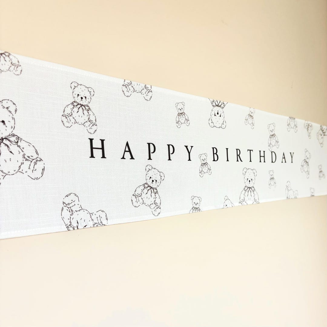 Teddy Bear Birthday Banner | Beary First Birthday Decor | Reusable ...