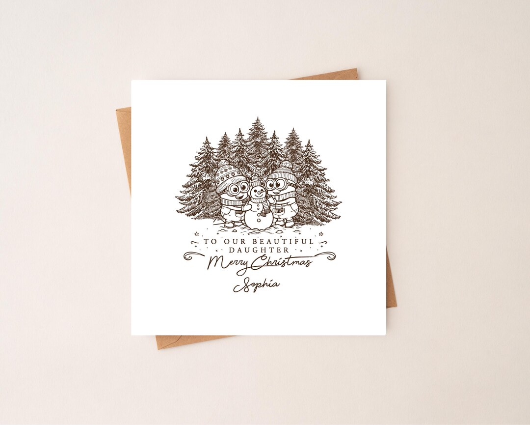 thumbnail image 2 of Personalised Pink Christmas Card - For Great Granddaughter, Niece, Daughter - Made In UK 2 of 6
