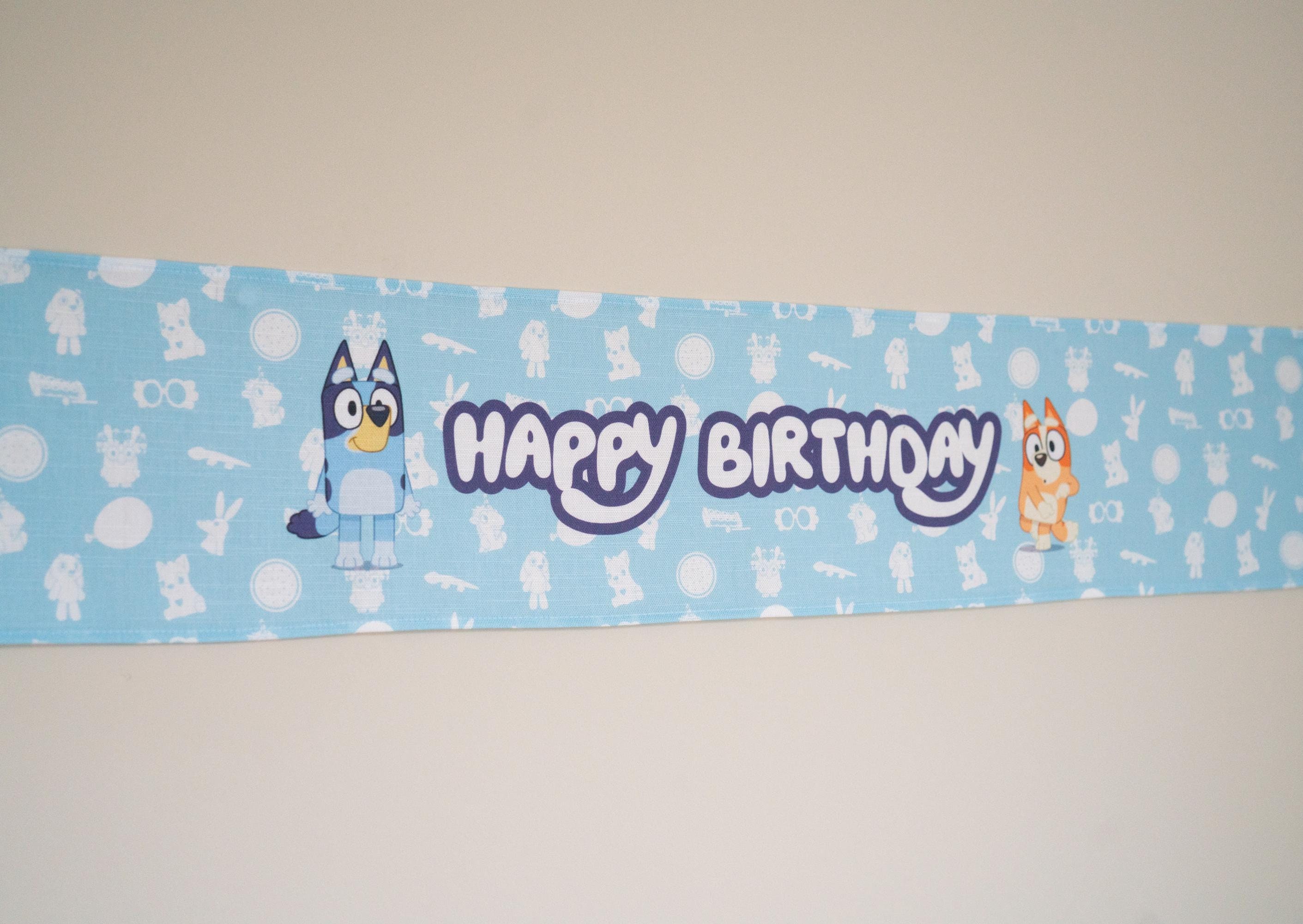 Bluey Birthday Fabric Banner