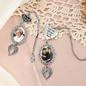Borla de formatura personalizada com pingente de foto memorial, pingente de asas de borla personalizada, pingente de borla memorial de formatura 2025 para boné de formatura