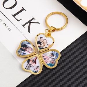 Custom Keychain with Photo,Heart Locket Keychain,Picture Keychain,Couple Gift, Photo Locket Necklace,Gift for mom,Grandma,Mother&#39;s Day Gift