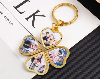 Custom Keychain with Photo,Heart Locket Keychain,Picture Keychain,Couple Gift, Photo Locket Necklace,Gift for mom,Grandma,Mother&#39;s Day Gift