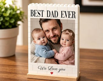 Rompecabezas de bloques con foto personalizada: Rompecabezas de bloques con foto personalizada para papá, regalo del Día del Padre de parte de los hijos, regalo de cumpleaños para papá, regalo para el esposo.