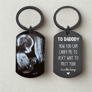 Porte-clés personnalisé à ultrasons, échographie, collier Bump, cadeau de numérisation pour bébé, porte-clés Bump, premier cadeau de fête des pères de Bump, cadeau nouveau papa