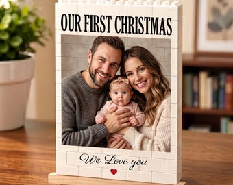 Bloque de construcción con foto personalizada: Rompecabezas de bloques con foto personalizada para papá, regalo del Día del Padre de parte de los hijos, regalo de cumpleaños para papá, regalo de Navidad.