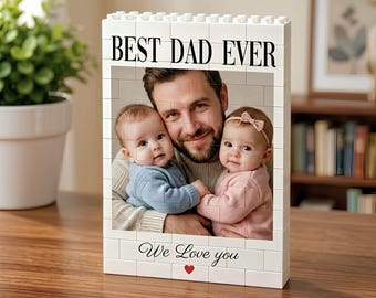 Rompecabezas de bloques con foto personalizada: Rompecabezas de bloques con foto personalizada para papá, regalo del Día del Padre de parte de los hijos, regalo de cumpleaños para papá, regalo para el esposo.