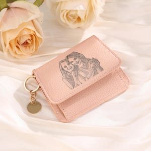 Custom Photo Leather Wallet,Mini LeatherWallet For Women,Women's Purse with Zipper,Purpose Coin Purse,Gift For Mom,Sister Gift,Mother's Day