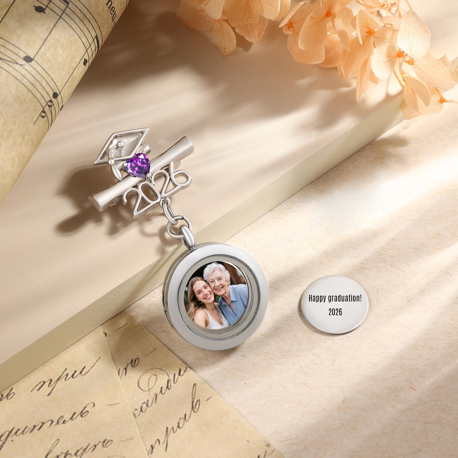 Graduation Brooches 2026 Custom Graduation Brooch Photo Charms, Memorial Graduation Gift ...