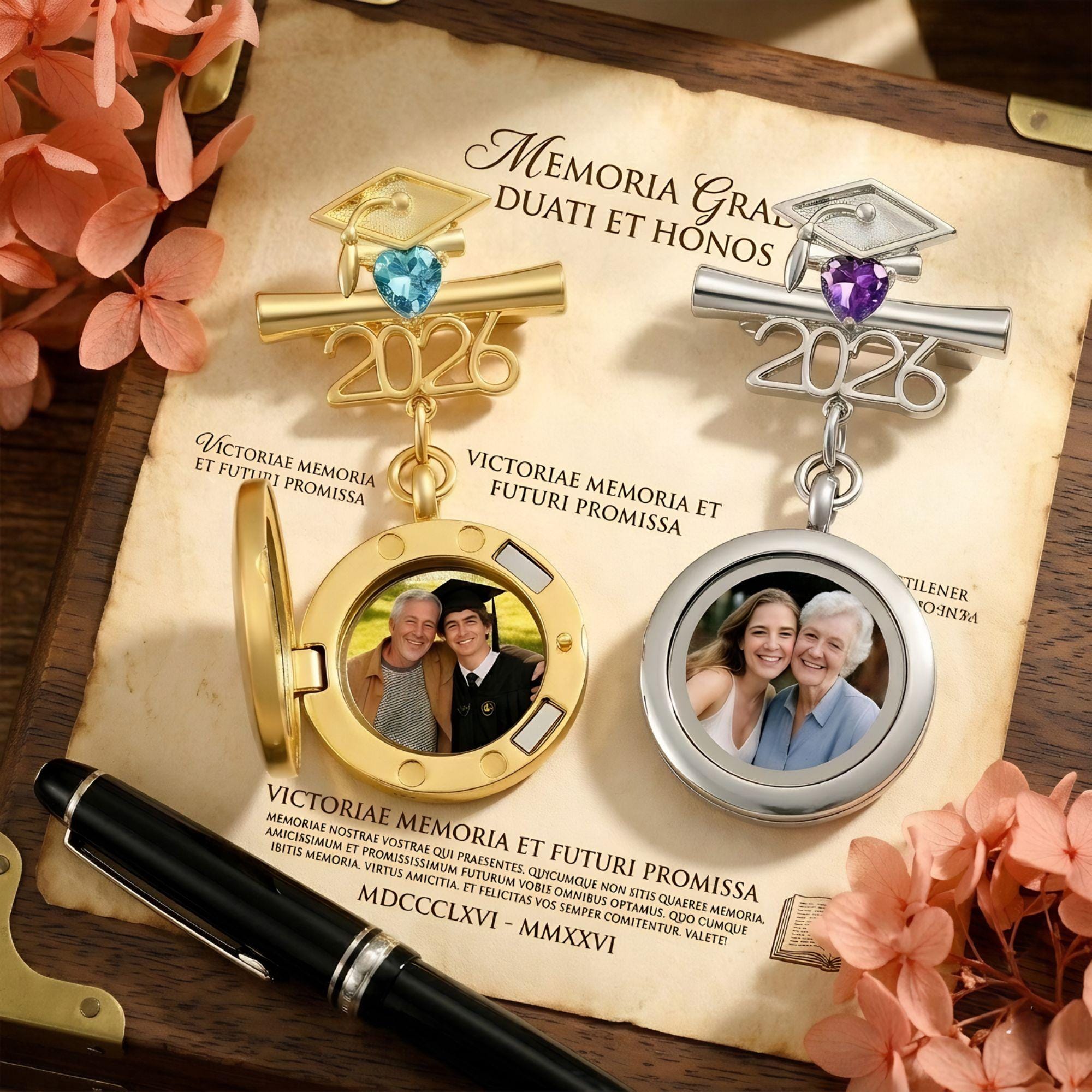 Graduation Brooches 2026 Custom Graduation Brooch Photo Charms, Memorial Graduation Gift ...