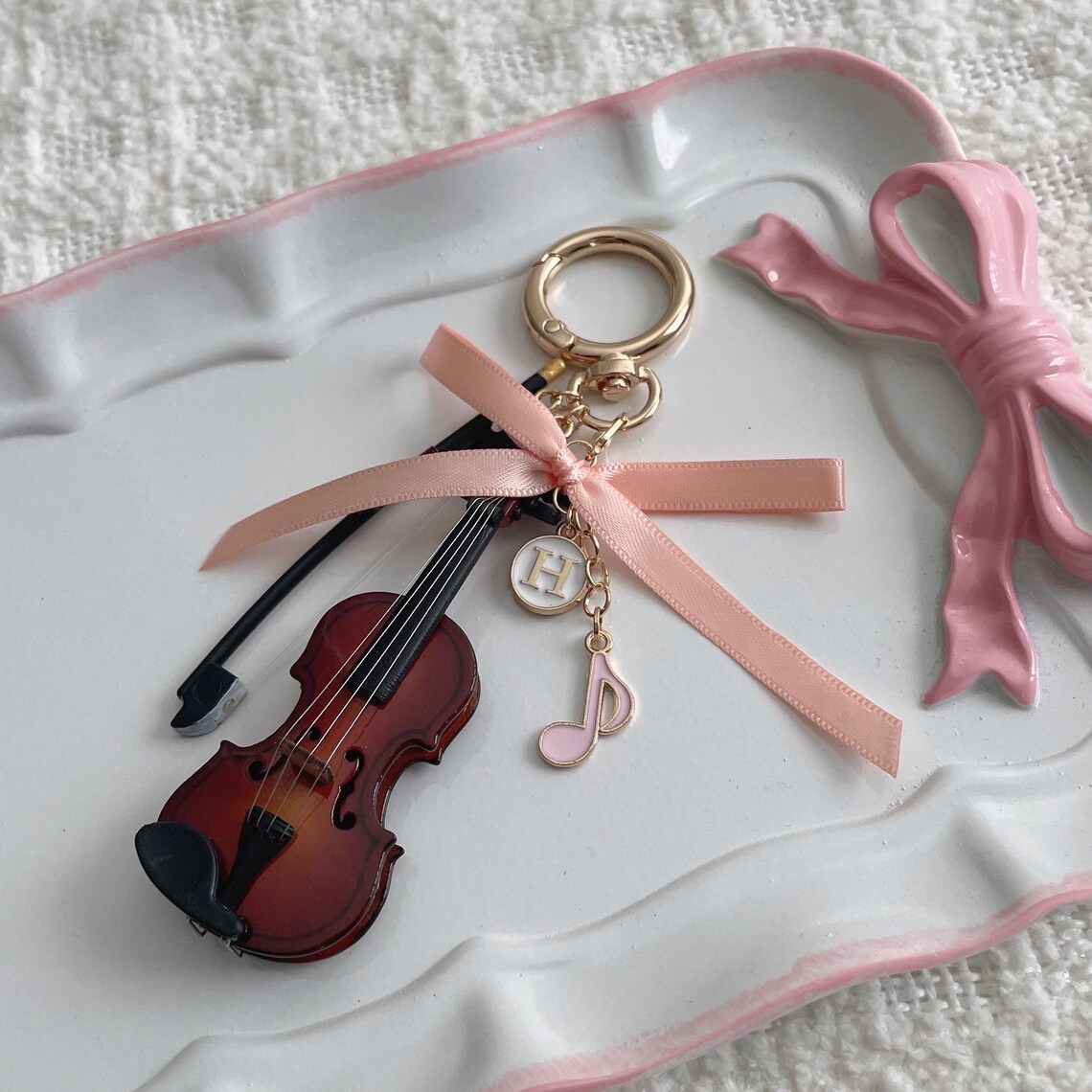 Custom Initial Violin Viola Keychain Charm - Etsy