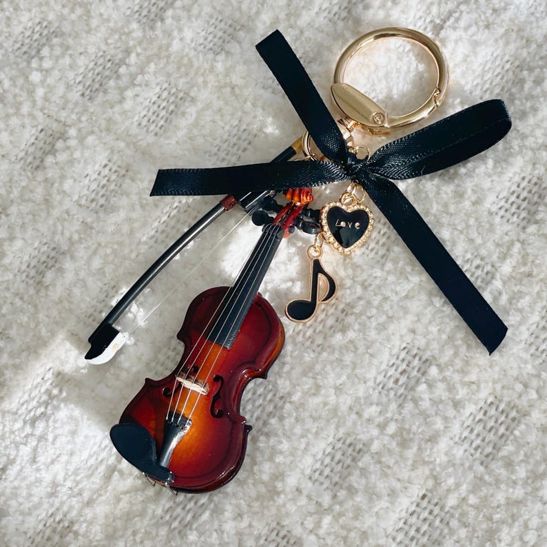 Valentine's Day Violin, Viola Keychain Charm - Etsy