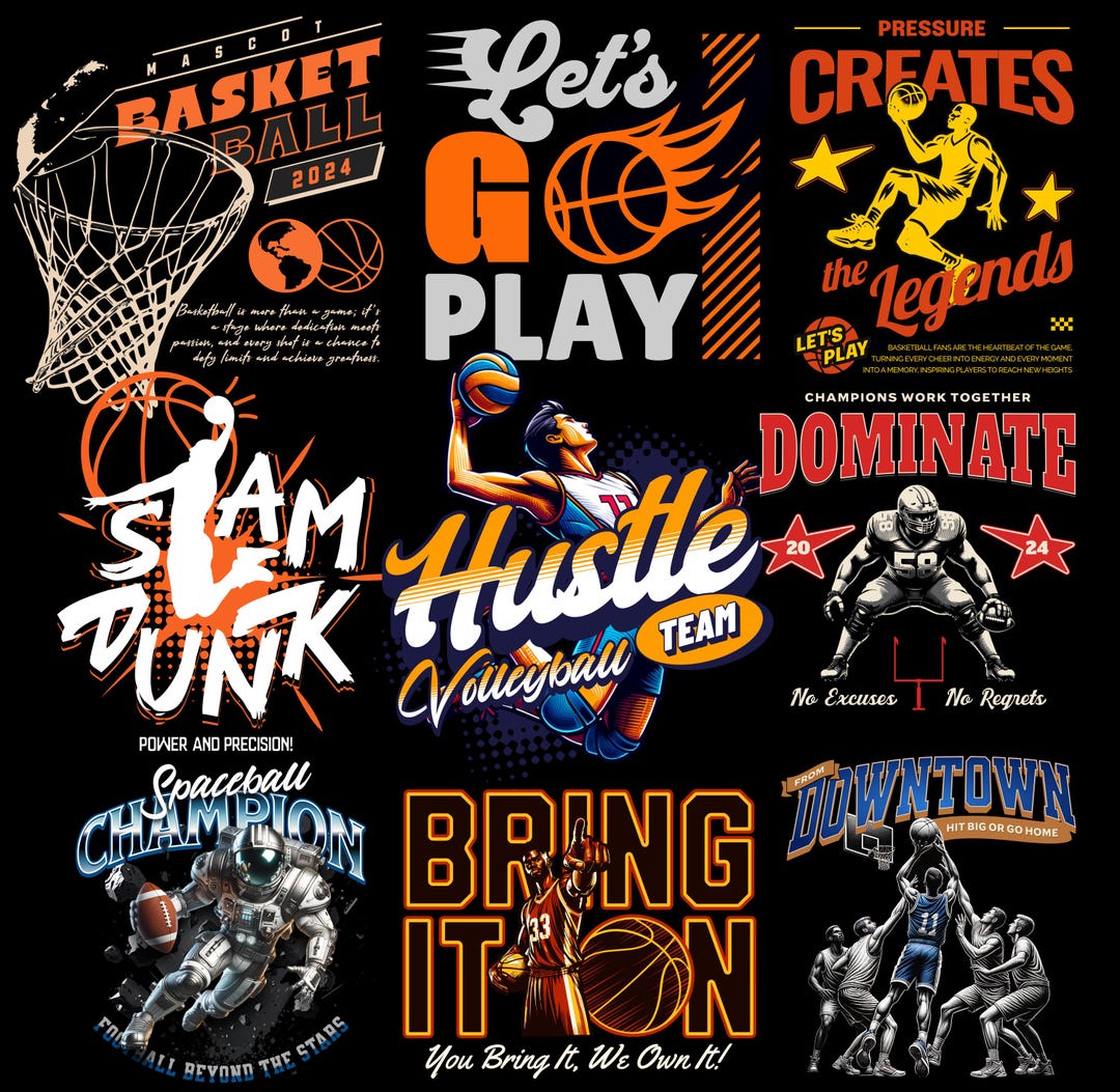 Basketball PNG Clipart Bundle | Sublimation Designs (digital Download ...