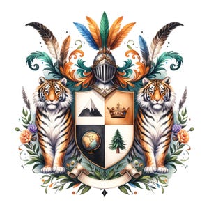 Personalized Family Crest Art,Custom Heraldic Emblem,Unique Coat of Arms Design,Personalized Heritage Design