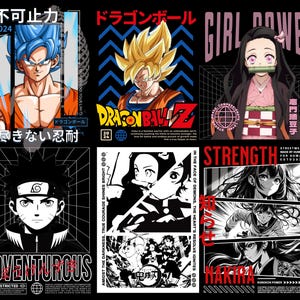 Japanese Streetwear Anime pnh, Kimetsu no Yaiba, dragonball, Naruto, Premium  T-Shirt Design PNG Collection - Exclusive Anime Design Bundle