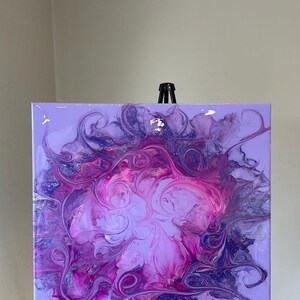 Purple & Lavender Spiral on 18 x 18 Canvas - Resin Finished