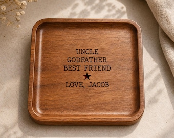 Personalized Wooden Tray for Uncle, Godfather, Dad, Papa, Grandpa, Mentor, Custom Engraved Gift