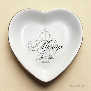 Magical Always Couple Ring Dish, Personalized Engagement Wedding Keepsake, Newlywed Gifts For Couples