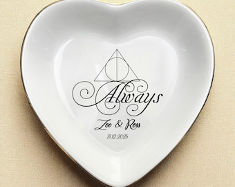 Magical Always Couple Ring Dish, Personalized Engagement Wedding Keepsake, Newlywed Gifts For Couples