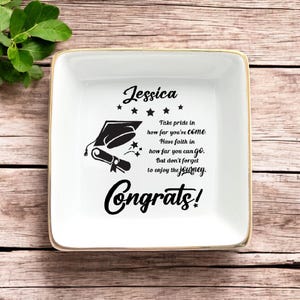 Abschluss Ring Teller-Personalisierte Abschluss Geschenke für Tochter-Abschluss Andenken-College Abitur Abschluss-Masters Abschluss