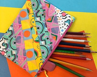 Zipper Pouch made with a variety of custom designed fabrics